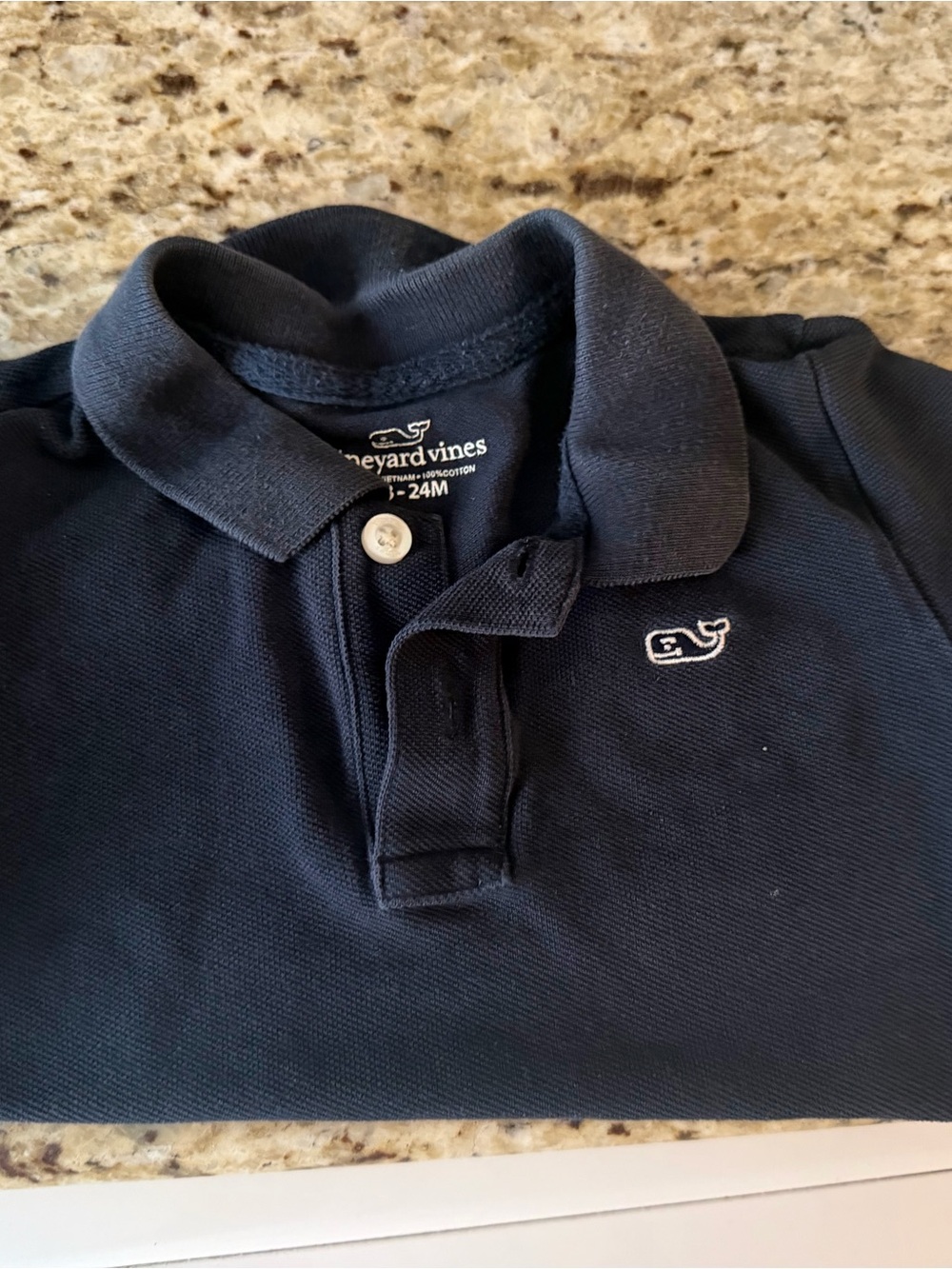 Vineyard Vines Boys Navy Blue Polo with Whale Logo 18-24 mo